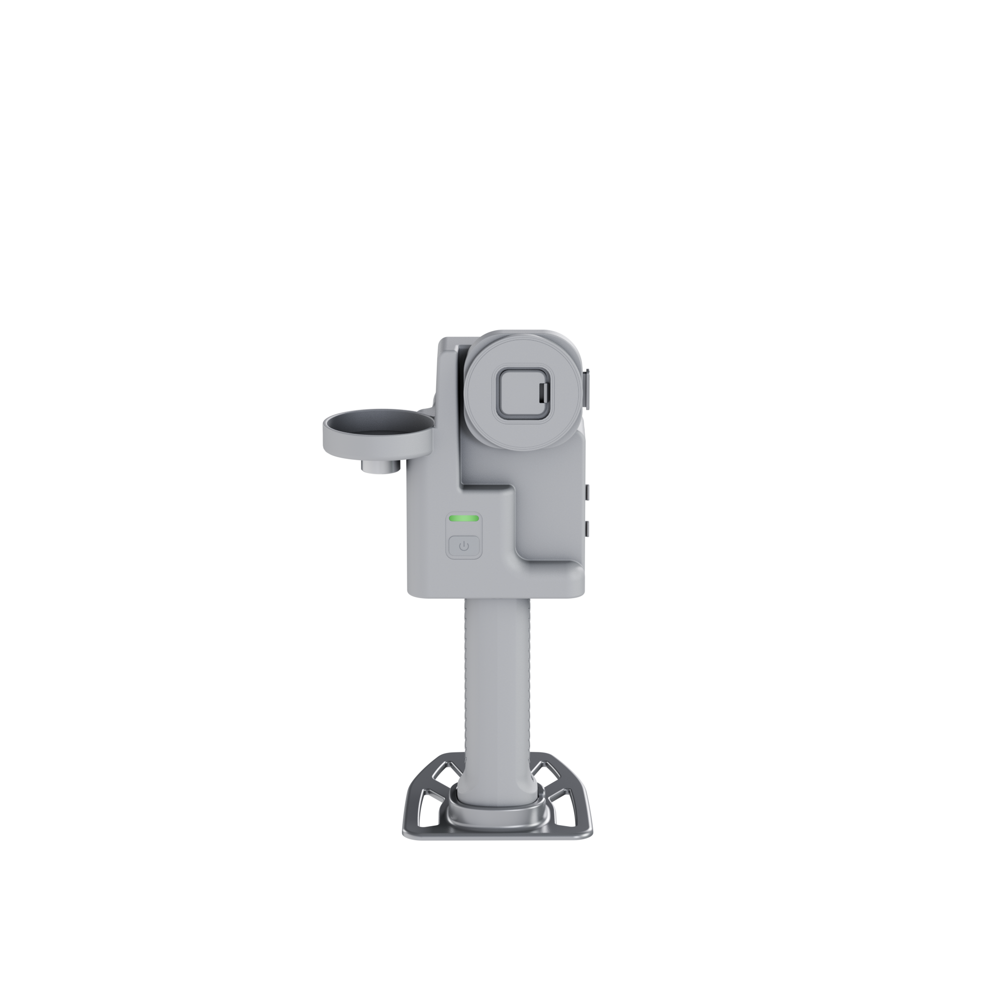 Back view of the standalone 3D scanner body showing mounting bracket and base mount