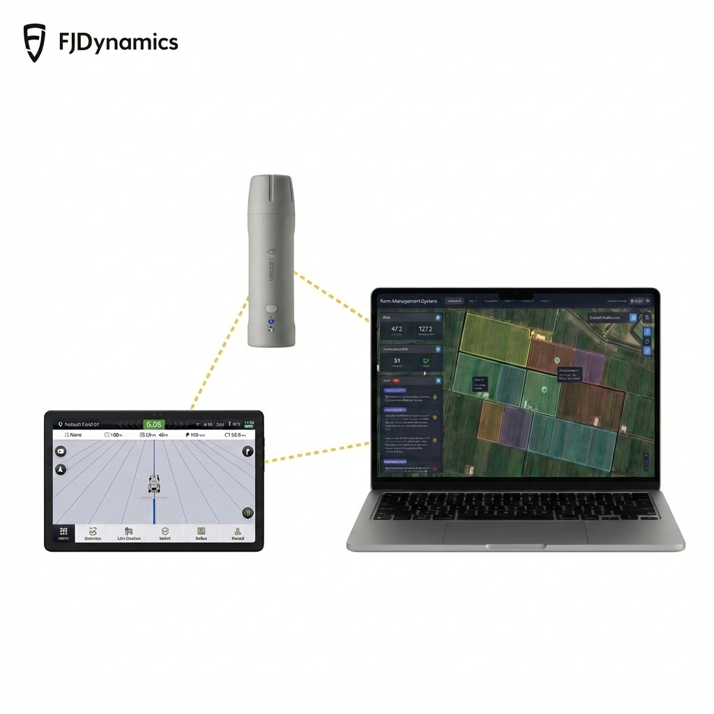 Professional FJD Trion V4e mini RTK used in construction layout and agriculture mapping