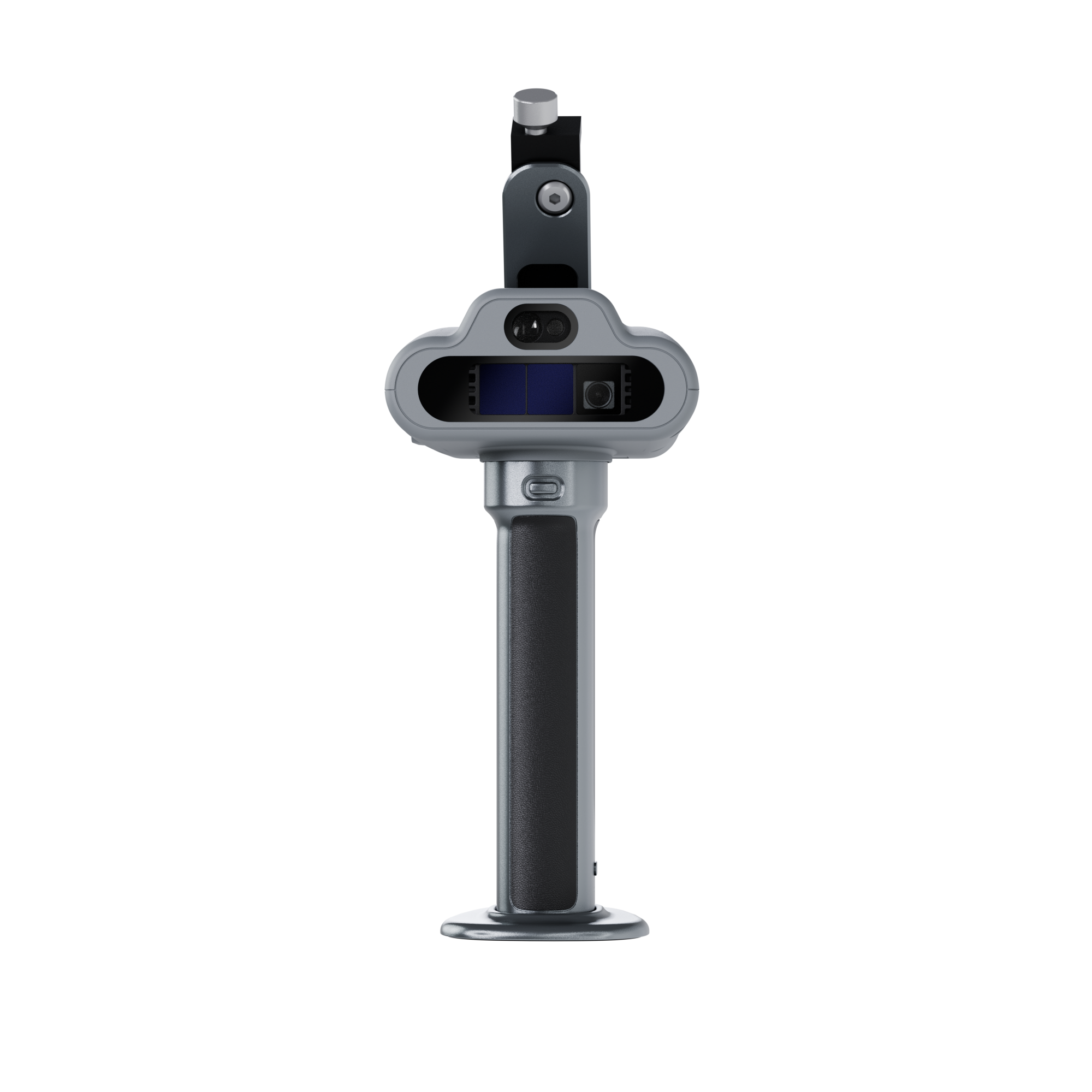 C1 indoor mapping scanner front view showing dual LiDAR sensors and laser port
