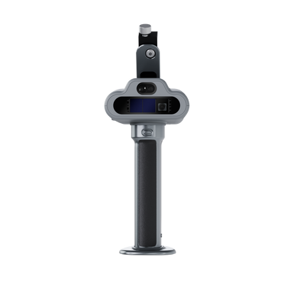 C1 indoor mapping scanner front view showing dual LiDAR sensors and laser port
