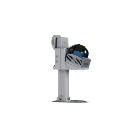 Side profile view of a lightweight 3D reality capture device featuring spherical LiDAR sensor