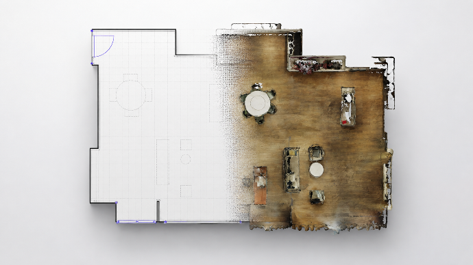 Exported floor plan with room layout, walls, and legend generated by Creative Portal Pro