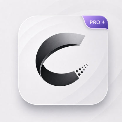 Creative Portal Pro – sleek black C-shaped logo on white rounded square background with purple PRO badge